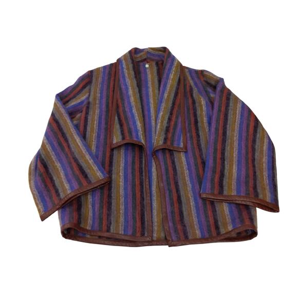 Vintage Mohair Jacket with Leather Trim - Picture 11 of 14